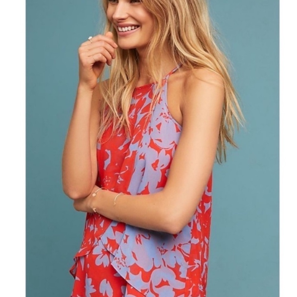 Maeve Red and Purple Floral Top
